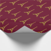 Papier Cadeau Tour Eiffel de charme d'or (Coin)