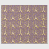 Papier Cadeau Tour Eiffel Gold Bling (Plat)