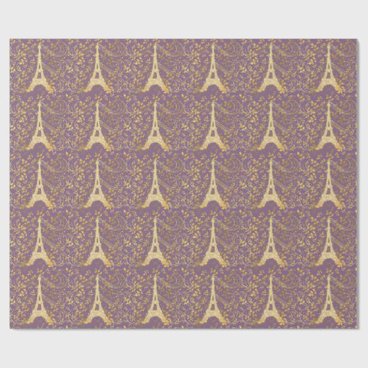 Papier Cadeau Tour Eiffel Gold Bling (Plat)