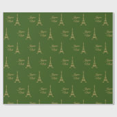 Papier Cadeau Tour Eiffel Joyeux Noel (Plat)