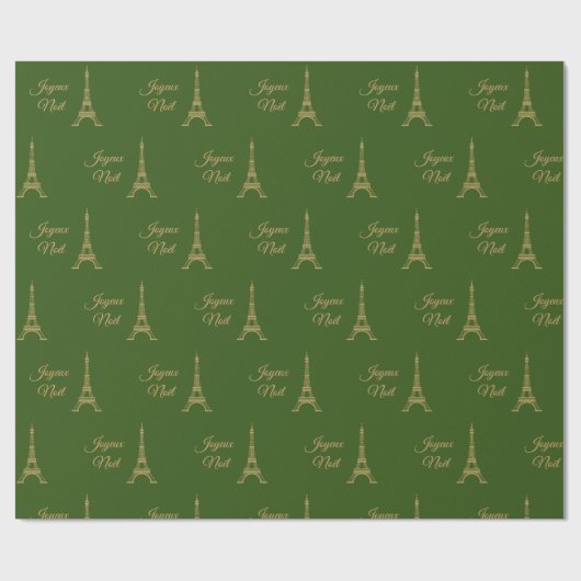 Papier Cadeau Tour Eiffel Joyeux Noel (Plat)