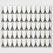 Papier cadeau Tour Eiffel Noir et Blanc (Plat)