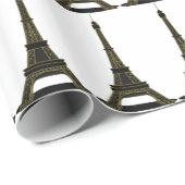 Papier cadeau Tour Eiffel Noir et Blanc (Coin rond)