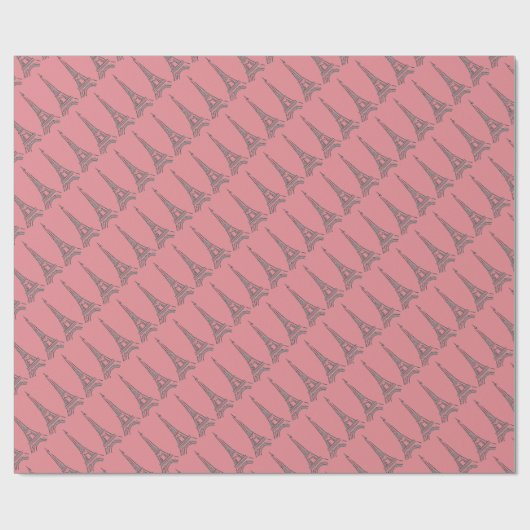 Papier Cadeau Tour Eiffel Paris Thème Fête Enveloppement Papier (Plat)