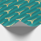 Papier Cadeau Tour Eiffel Turquoise et BGold (Coin)