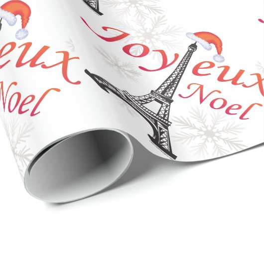 Papier Cadeau Tour Joyeux Noel Eiffel (Coin rond)