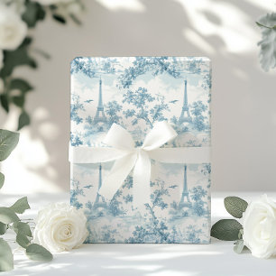 Papier Cadeau Tour Toile de Jouy Eiffel Chinoiserie parisienne