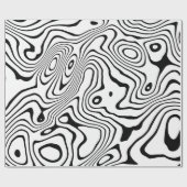 Papier Cadeau Tourbillon blanc noir Conception abstraite (Plat)