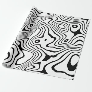 Papier Cadeau Tourbillon blanc noir Conception abstraite
