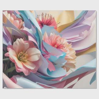 Papier Cadeau Tourbillon de Fleurs Pastel