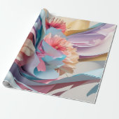 Papier Cadeau Tourbillon de Fleurs Pastel (Déroulé)