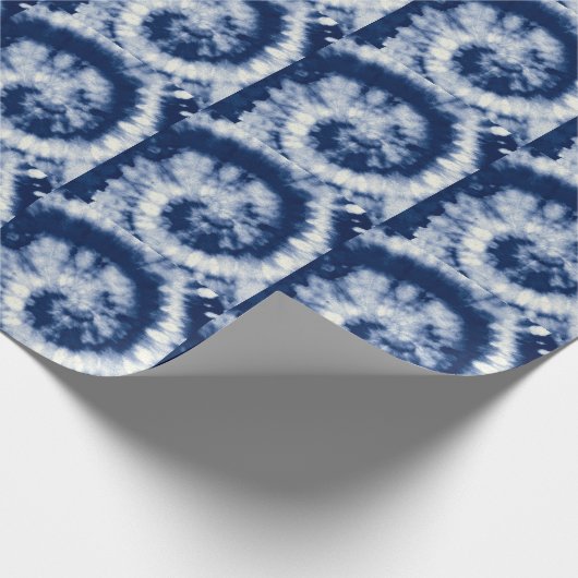 Papier Cadeau Tourbillon d'indigo, teinture à la cravate, bohème (Coin)
