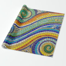 Papier cadeau tourbillon mosaïque vibrant