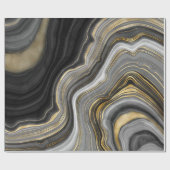 Papier Cadeau Tourbillon noir et or (Plat)