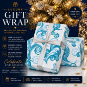 Papier cadeau tourbillon turquoise