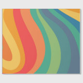 Papier Cadeau Tourbillons rétro colorés 60s (Plat)