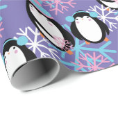 Papier Cadeau Tourneberge de pingouin mignon Whimsical (Coin rond)