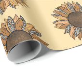 Papier Cadeau Tournesol (Coin rond)