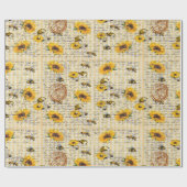 Papier Cadeau Tournesol Bee Gnome (Plat)