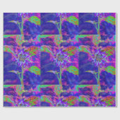 Papier Cadeau Tournesol bleu Abstrait | retro funky (Plat)