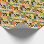 Papier Cadeau Tournesol Chamomile, Patchwork Aquarelle. (Coin)