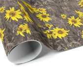 Papier Cadeau Tournesol dans la Montagne Rocheuse (Coin rond)