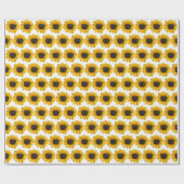 Papier Cadeau Tournesol du coeur blanc (Plat)