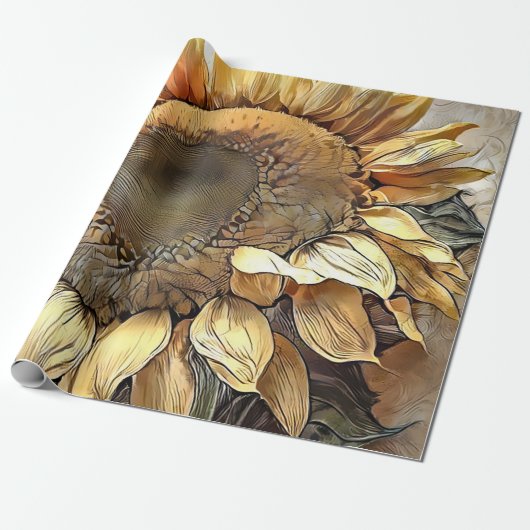 Papier Cadeau Tournesol En Cadre Collection D'Art Moderne (Déroulé)