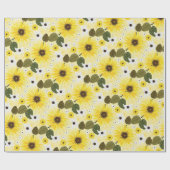 Papier Cadeau Tournesol Floral (Plat)