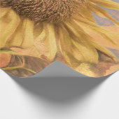 Papier Cadeau Tournesol géant Art Pays Découpage gris jaune (Coin)