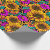 Papier cadeau Tournesol gras et léopard (Coin)