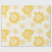 Papier Cadeau Tournesol jaune (Plat)