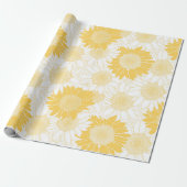 Papier Cadeau Tournesol jaune (Déroulé)