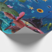 Papier Cadeau Tournesol Océan Poisson Papier à envelopper (Coin)