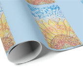 Papier Cadeau Tournesol Radiant Bloom (Coin rond)