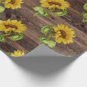 Papier Cadeau Tournesol russe sur bois (Coin)