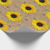 Papier Cadeau Tournesol simulé rustique de dentelle de toile de (Coin)