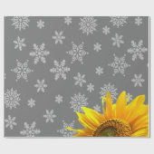 Papier Cadeau Tournesol Snowflakes Papier d'enveloppement de mat (Plat)