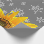 Papier Cadeau Tournesol Snowflakes Papier d'enveloppement de mat (Coin)