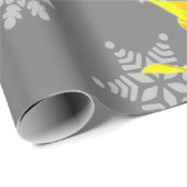 Papier Cadeau Tournesol Snowflakes Papier d'enveloppement de mat (Coin rond)