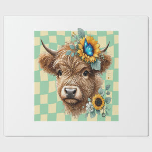 Papier Cadeau Tournesol Vache Png, Jolie Vache Highland