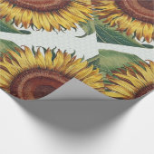 Papier Cadeau Tournesol Vintage Damas Fleur Art (Coin)