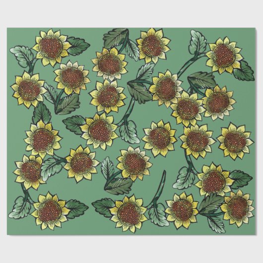Papier Cadeau Tournesols (Plat)