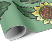 Papier Cadeau Tournesols (Coin rond)