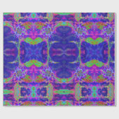 Papier Cadeau Tournesols Abstraits à fleurs pourpres (Plat)