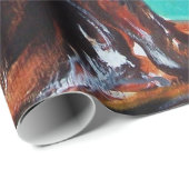 PAPIER CADEAU TOURNESOLS AVEC CHAT NOIR EN BLEU TURQUOISE (Coin rond)