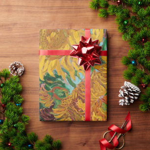 Papier Cadeau Tournesols de Van Gogh Fleurs Jaunes Floral 