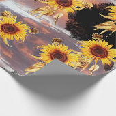 PAPIER CADEAU TOURNESOLS ET COUCHER DE SOLEIL D'ÉTÉ (Coin)