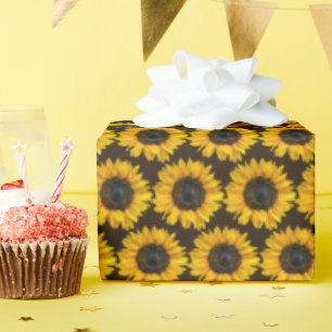 Papier Cadeau tournesols jaunes