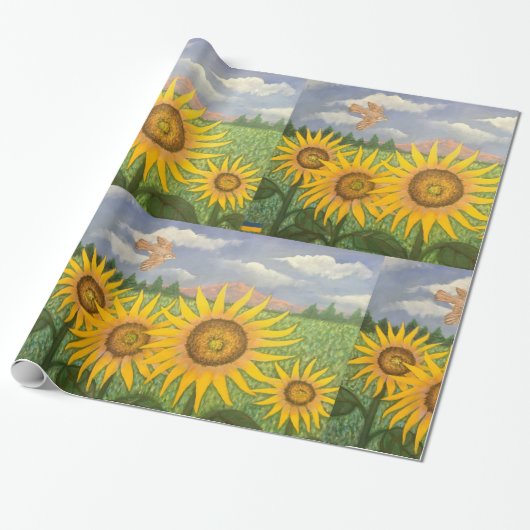 Papier Cadeau Tournesols pour l'Ukraine (Déroulé)